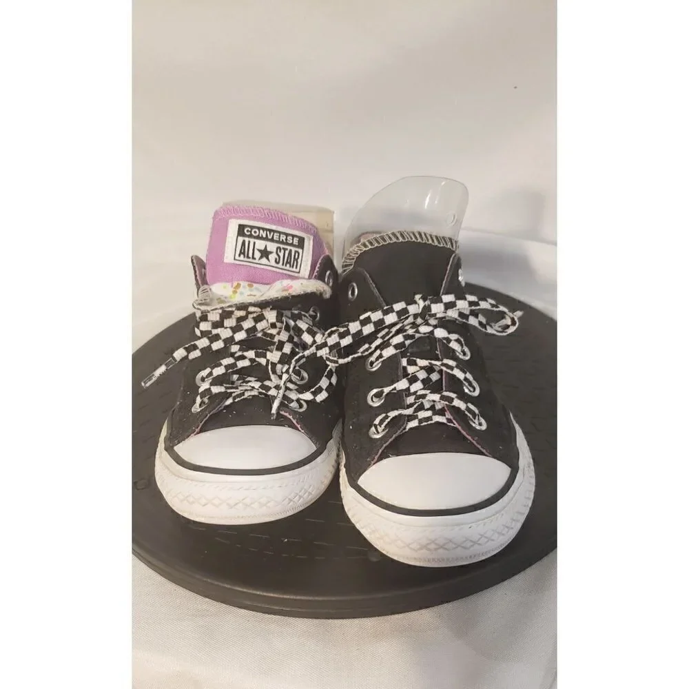 Converse All Star Black, Purple & White Sneakers Size 3